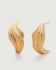 Gold Leaf Stud Earrings