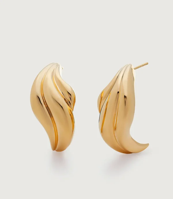 Gold Leaf Stud Earrings
