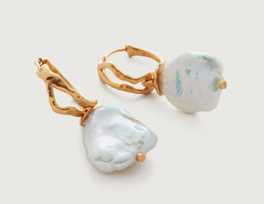 Large Pearl Hoop Earrings